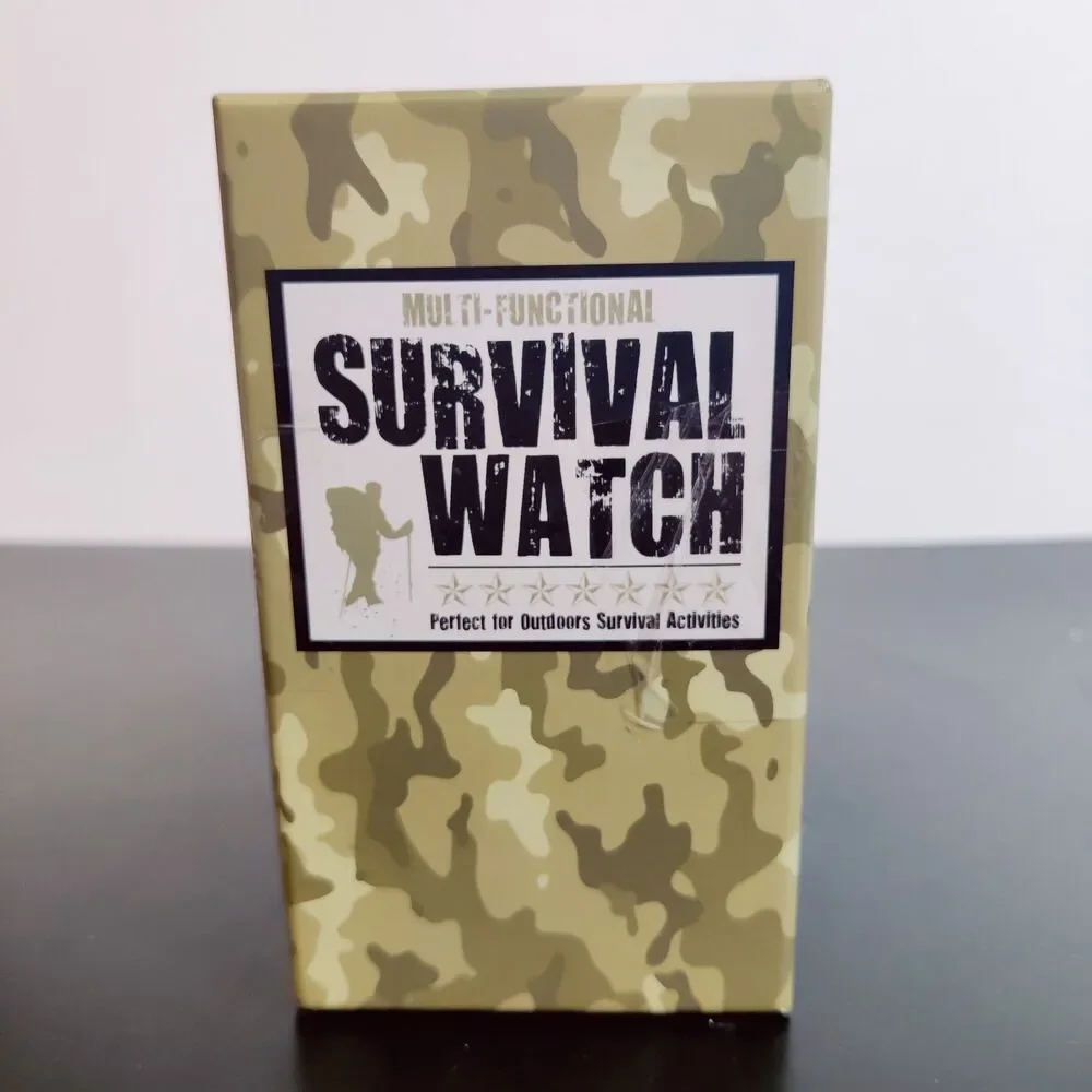 Men's Survival Military Digital Watch, 23-in-1 Tactical Paracord,LED Watch NEW